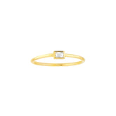 1/10 ctw Baguette Cut Diamond Bezel Set Fashion Ring in 14k Yellow Gold
